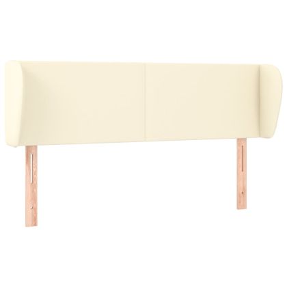 Горна табла с уши, кремава, 147x23x78/88 см, изкуствена кожа