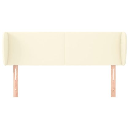 Горна табла с уши, кремава, 147x23x78/88 см, изкуствена кожа