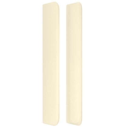 Горна табла с уши, кремава, 147x16x118/128 см, изкуствена кожа