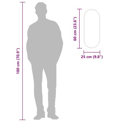 Стенно огледало, злато, 60x25 см, овално