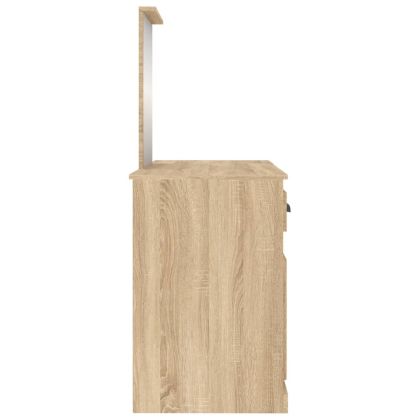 Тоалетка с огледало, дъб сонома, 130x50x132,5 см