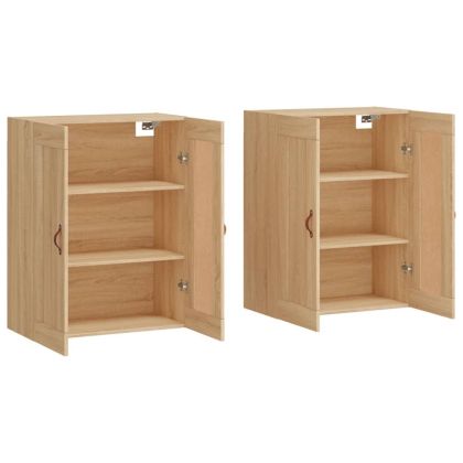 Стенни шкафове, 2 бр, дъб сонома, инженерно дърво