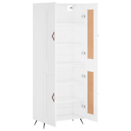 Висок шкаф, бял, 69,5x34x180 см, инженерно дърво