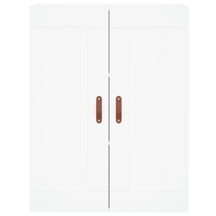 Висок шкаф, бял, 69,5x34x180 см, инженерно дърво