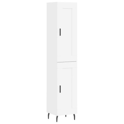 Висок шкаф, бял, 34,5x34x180 см, инженерно дърво