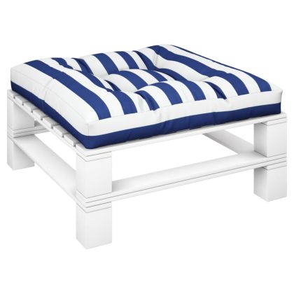 Палетна възглавница синьо-бяло райе 80x80x12 см текстил
