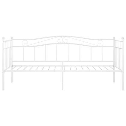Рамка за легло/разтегателен диван, бяла, метал, 90x200 см