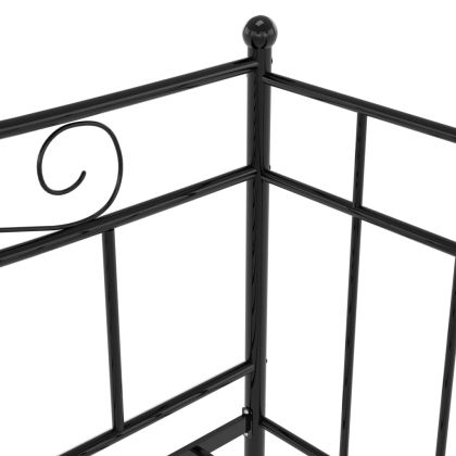 Рамка за легло, разтегателен диван, черна, метал, 90x200 см