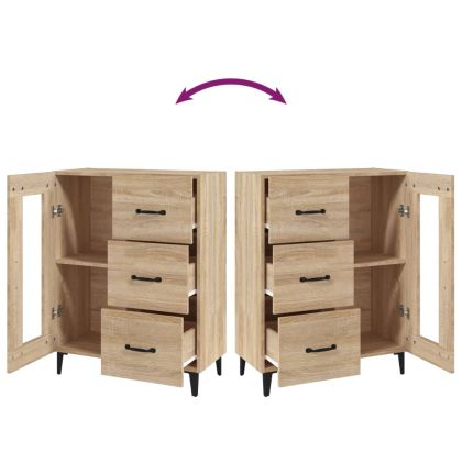 Сайдборд, дъб сонома, 69,5x34x90 см, инженерно дърво