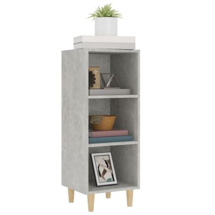 Сайдборд, бетонно сив, 34,5x32,5x90 см, инженерно дърво