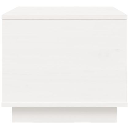 Кафе маса, бяла, 40x50x35 см, борово дърво масив