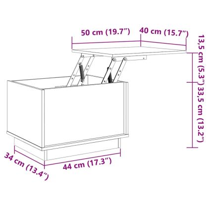 Кафе маса, бяла, 40x50x35 см, борово дърво масив