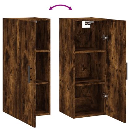 Стенен шкаф опушен дъб 34,5x34x90 см