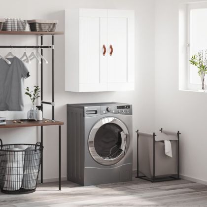 Стенен шкаф бял 69,5x34x90 см инженерно дърво