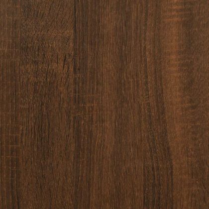 Шкаф за винилови плочи кафяв дъб 121x38x48 см инженерно дърво