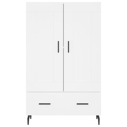 Висок шкаф, бял, 69,5x31x115 см, инженерно дърво