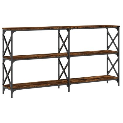 Конзолна маса, опушен дъб, 156x28x80,5 см, инженерно дърво