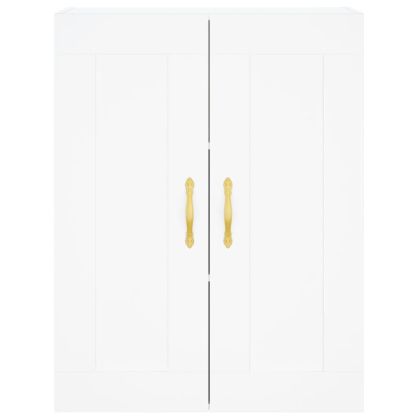 Висок шкаф, бял, 69,5x34x180 см, инженерно дърво