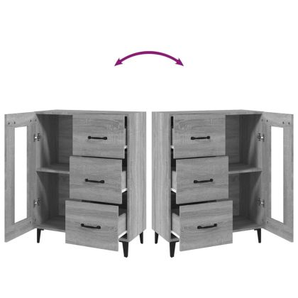 Сайдборд, сив сонома, 69,5x34x90 см, инженерно дърво