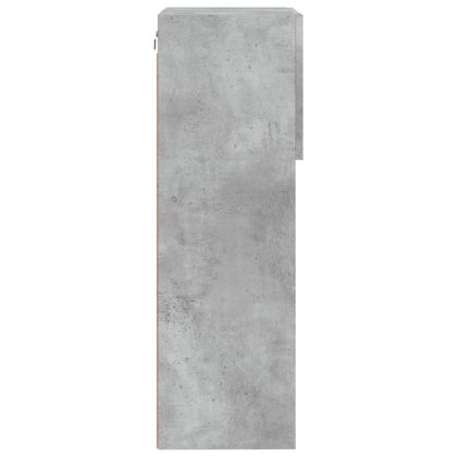 ТВ шкаф с LED осветление, бетонно сив, 40,5x30x90 см