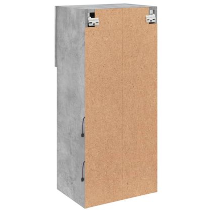 ТВ шкаф с LED осветление, бетонно сив, 40,5x30x90 см