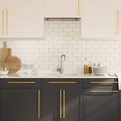 Дръжки за шкафове, 10 бр, златисти, 320 мм, неръждаема стомана