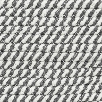 Кош за съхранение с капак бяло и черно Ø40x35 см памук