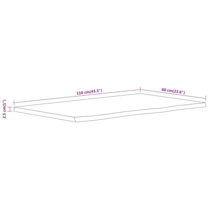 Плот за баня, 110x60x2,5 см, правоъгълен, масивно дърво акация