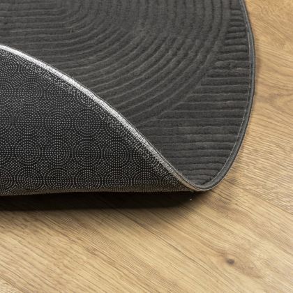 Килим "IZA" с къс косъм, скандинавски вид, антрацит, Ø 200 см