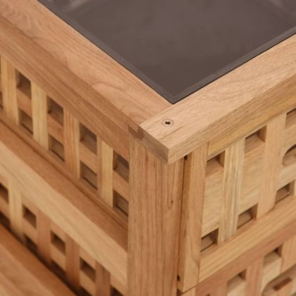 Нощно шкафче, 34x34x34 см, орех масив