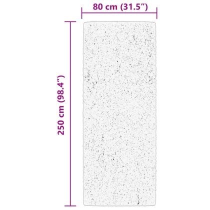 Килим HUARTE с къс косъм, мек и миещ се, бежов, 80x250 см