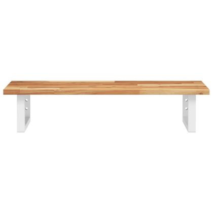 Стенен рафт за мивка, стомана и масивно дърво акация