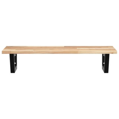 Стенен рафт за мивка, стомана и масивно дърво акация