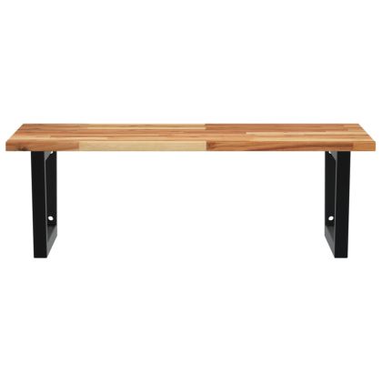 Стенен рафт за мивка, стомана и масивно дърво акация