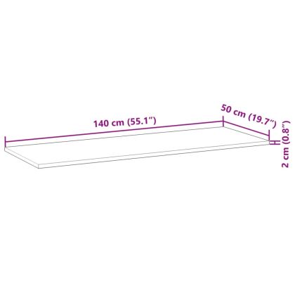 Плот за баня, необработен, 140x50x2 см, масивно дърво акация