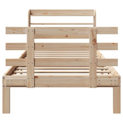 Рамка за легло с табла, 75x190 см, борово дърво масив