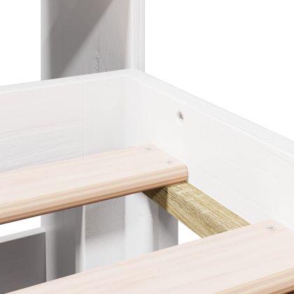 Легло с етажерка за книги, без матрак, 180x200 см, бор масив