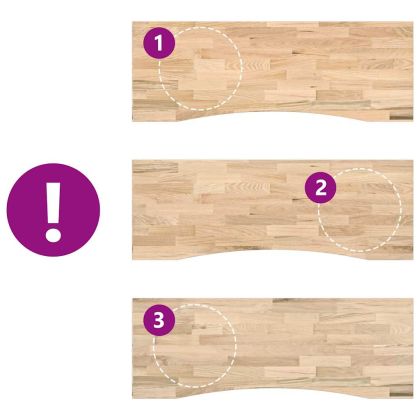 Плот на бюро 140x60x2,5 cm необработен масивен дъб правоъгълна