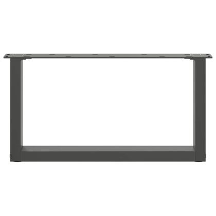 Крака за масичка за кафе, U-образни, 2 бр., антрацит, 70x(30-31) см, стомана