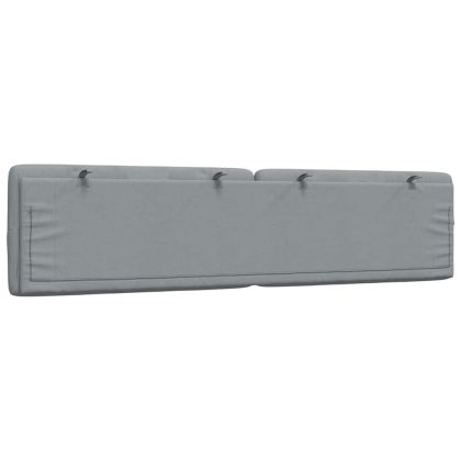 Мека табла за легло, светлосива, 200 см, плат