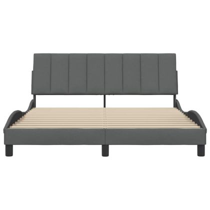 Рамка за легло без матрак Hanko, тъмносива, 160x200 см, плат