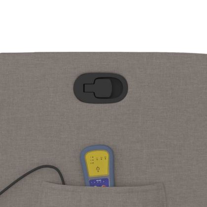 Масажен изправящ стол реклайнер, таупе, текстил