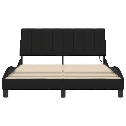 Рамка за легло без матрак Hanko, черна, 120x200 см, плат
