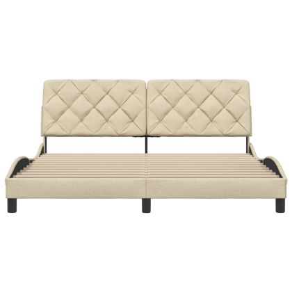 Рамка за легло без матрак, кремава, 180x200 см, плат