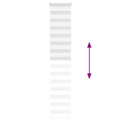 Зеброва щора бял 40x200 см ширина на плата 35,9 см полиестер