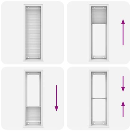 Плисирана щора Бяла 65x200 cm Ширина на плата 64,4 cm Полиестер