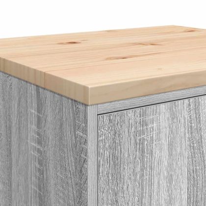 Гаражен шкаф за съхранение, сив сонома, 60x51x85 см, бор масив