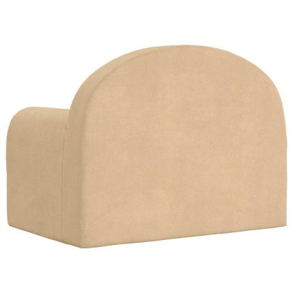 Детски диван, кремав, мек плюш