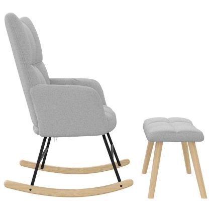 Люлеещ се стол с табуретка за крака Cloud Grey Fabric