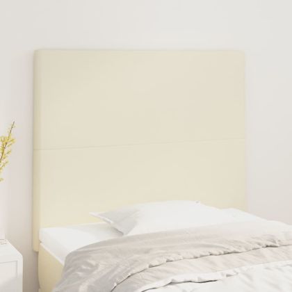 Табла за легло, кремава, 90x5x118/128 см, изкуствена кожа